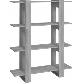 Knihovna Regál na knihy / dělicí stěna, šedý dub sonoma, 100x30x123,5 cm