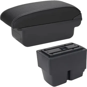 Kamera do auta Loketní opěrka 31 x 13 x 16 cm pro Ford Fiesta MK7 2009–2017 PU kůže ABS plast Středová konzola s úložným boxem Odolná černá opěrka bez USB bílá