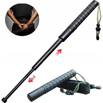 Bezpečnostní kamera Teleskopický obušek pro sebeobranu, policejní, přenosný Obušek s pouzdrem, 54 cm