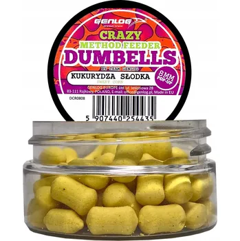 Boilies Crazy Dumbells Pop-Up GENLOG Kukuřice sladká 8 mm 10 g
