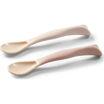 Silikonové lžičky pro děti, měkké, flexibilní 2 ks, béžová/růžová