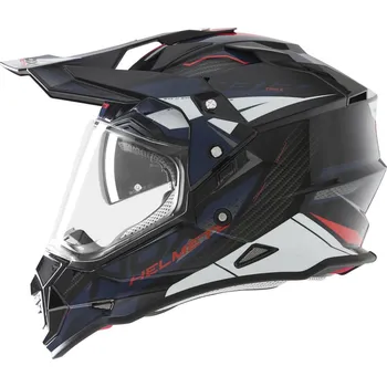 Helma na motorku Enduro helma na motorku NOX N312 Track modro-červená