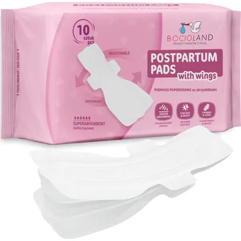 Vysoce absorpční poporodní vložky s křidélky - 10ks