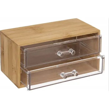 Úložný box Bambusový organizér se zásuvkami, 2x krabička na kosmetiku a šperky
