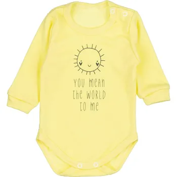 Kojenecký body Body dlouhý rukáv Sluníčko, bavlna MBaby, žlutá, vel. 62
