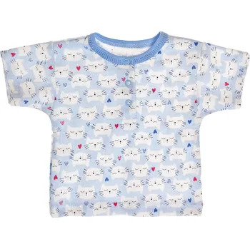 Pánské tričko MBaby Bavlněné Polo tričko s krátkým rukávem Kočičky vel. 80 - modré