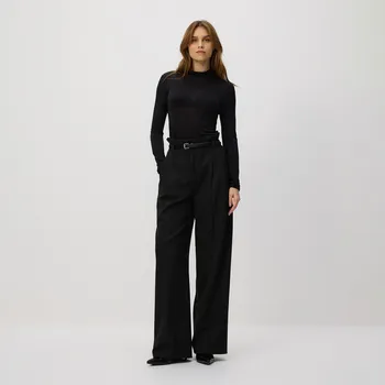 Dámské kalhoty Reserved - Kalhoty s páskem - černý - ZR460-99M - ZR460-99M-M