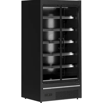 Lednice TEFCOLD Chladicí Vitrína Přístěnná MDCA 937 H8B + AKCE | 786 / 555 l, Černá, 2-Dveřová, Křídlové dveře, Servis ČR