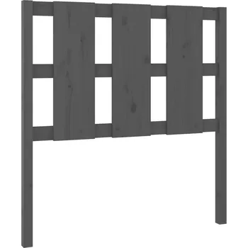Čelo postele, šedé, 95,5x4x100 cm, masivní dřevo