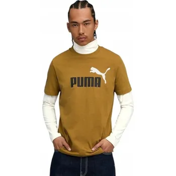 Pánské tričko PUMA PÁNSKÉ TRIČKO ESS 2 COLOR NO. 1 LOGO TEE HNĚDÉ r.XL
