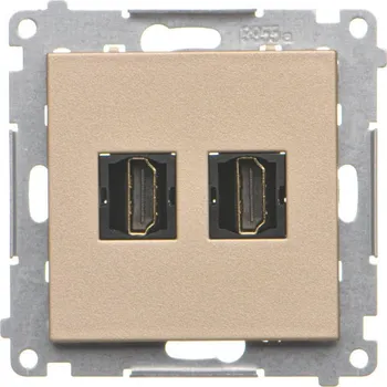 Elektrická zásuvka Zásuvka HDMI 2 násobná, Simon 55 TGHDMI2.01/144, champagne metalizovaná