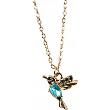 Náhrdelník Dámský Zlatý KOLIBŘÍK Náhrdelník Ptáček Zirkon kolibříci Pták Celebrity