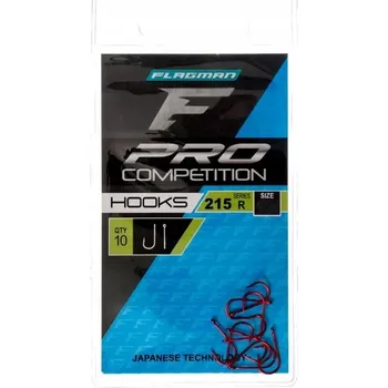 Rybářský háček Flagman 215 Červené Háčky na zem s protihrotem 10 ks