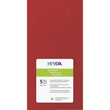 HEYDA Hedvábný papír 50 x 70 cm - červený 5 ks