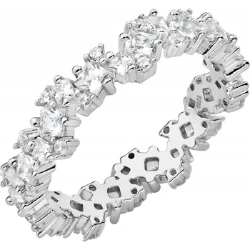 Prsten STŘÍBRNÝ Dámský PRSTÝNEK ryzost 925 Obrázka s Bílými Zirkony vel. 12