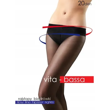 Dámské punčochy MONA Vita Bassa 20 DEN hladké punčocháče bokové černé 4-L Nero