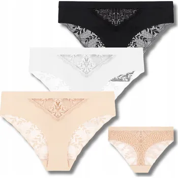 Kalhotky 3x Dámské kalhotky Bikini Kalhotky Krajkové Hladké Barevné Decentní MORAJ L