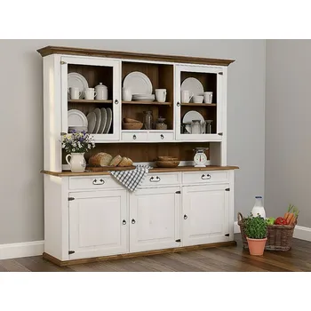 Komoda Rustikální kredenc Sweet Home KRI30HZ Barevné provedení: Bílá - kaštan lak