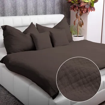 Povlečení Mušelínové ložní povlečení Nature MSN-069 Kakaově hnědé Jednolůžko 140x200 a 70x90 cm