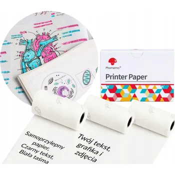 Bílý samolepicí papír do Phomemo M02 50mm x 3,5m samolepky (20 let)