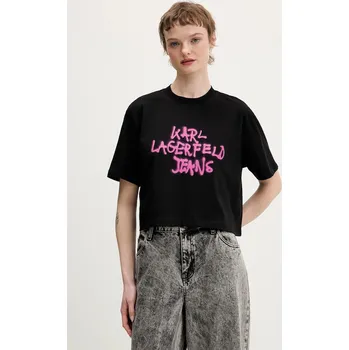 Pánské tričko Bavlněné tričko Karl Lagerfeld Jeans B1W17054 černá 99X, vel. XL