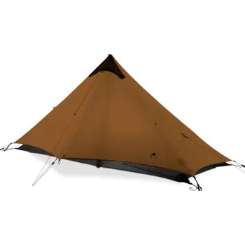 Stan Ultralehký stan pro 1 osobu 210 x 245 x 125 cm 15D nylon Třísezónní turistický stan pro pěší výpravy a celodenní cestování hnědá