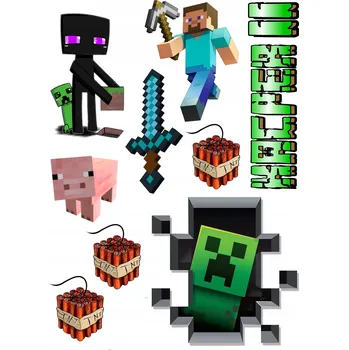 Obraz Výtisk cukrová hmota na dort MINECRAFT 3 Jméno Věk