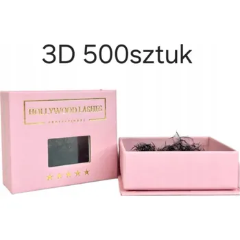 Umělé řasy HOTOVÉ TRSY ŘAS 3D 0,10C 6MM 500ks Hollywood Lashes