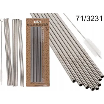 Kovové brčka na nápoje se štětečkem