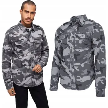 Pánská košile Brandit pánská ležérní košile Vintage Shirt s dlouhým rukávem, regular střih, bavlna, velikost L