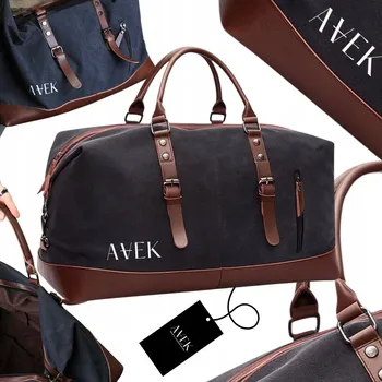 Pánská taška tmavě modrá velká prostorná plátěná přes rameno cestovní sportovní AVEK