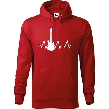 Pánská mikina DOBRÝ TRIKO Pánská mikina s potiskem Tep kytara Velikost pánské mikiny: S, Barva: Červená
