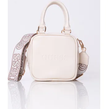 Kabelka Guess kabelka, typ kufřík, z eko kůže, bílá