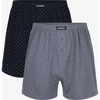 Boxerky ATLANTIC VOLNÉ PÁNSKÉ BOXERKY ŠORTKY S ROZPARKEM NA KNOFLÍKY 2MBX013 *S*