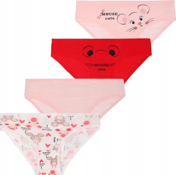Dívčí spodní prádlo DÍVČÍ KALHOTKY Dětské Fíky Myška Barevné Klasické MORAJ 4 ks 98-104