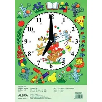 Hodiny školní / barevné, zvířátka, A4 /