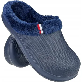 Pracovní obuv Nazouváky Skaldi zateplené plyšovým kožíškem měkké nazouvací plné zahradní Tmavě modré 41