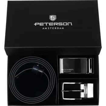 Opasek Pánský Pásek ke kalhotám klasický opasek, přírodní kůže PETERSON sada 4 v 1