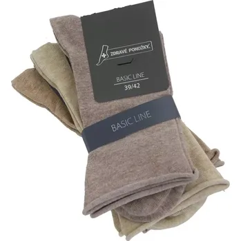 Dámské punčochy Dospělé bavlněné ponožky bez gumičky - 43-46 / béžový melír