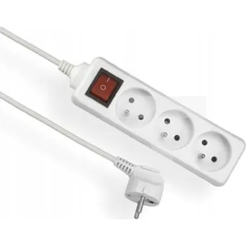 Napájecí kabel Prodlužovací Kabel lišta Elgotech 1,5 m 3 ks bílá
