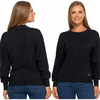 Dámský svetr Dámský svetr Moraj Klasický s volnými rukávy Viskóza Černý vel. XL/XXL