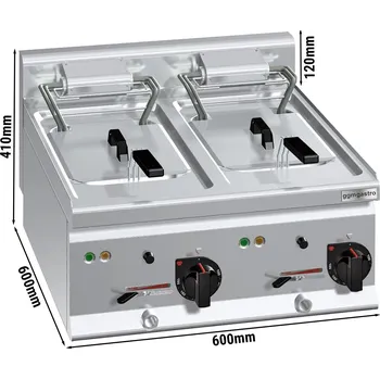fritéza G.Gastro Elektrická dvojitá fritéza - 10+10L - 18 kW