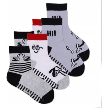 Chlapecké Ponožky dětské ponožky ABS s vtipnými nožičkami, 3 kusy, 31-34 YOCLUB