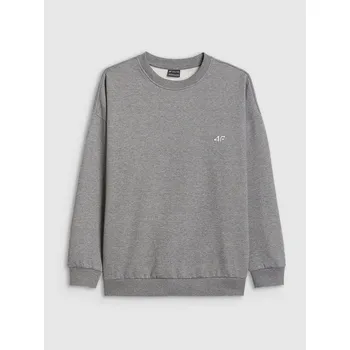 Pánská mikina Tepláková mikina volného střihu bez kapuce pro dívky - šedá