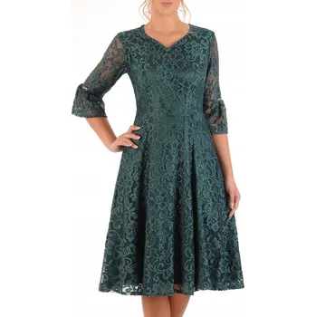 Dámské šaty Carla Moreno koktejlové krajkové šaty midi velikost 44