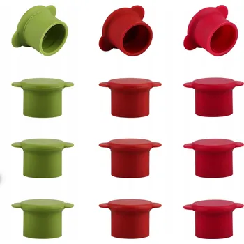 Korkové Zátky na Láhve Vína Silikonové Uzávěry Krytky 12 Ks