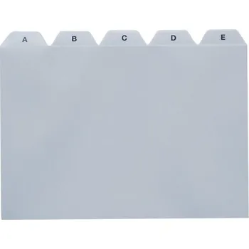 Archivační box Rozlišovače do kartoték A5 - PVC, potištěné A-Z, 25-dílné, šedé