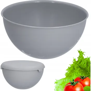 Plastová mísa KUCHENNA 3L s víkem, šedá, velká Ø24,5 cm, univerzální