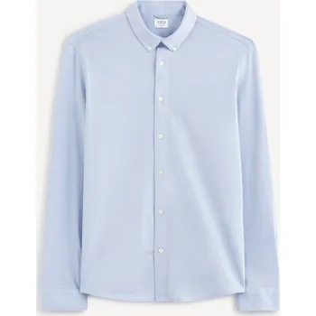 Pánská košile Celio Bavlněná piké košile Bapik 1103920 Modrá S