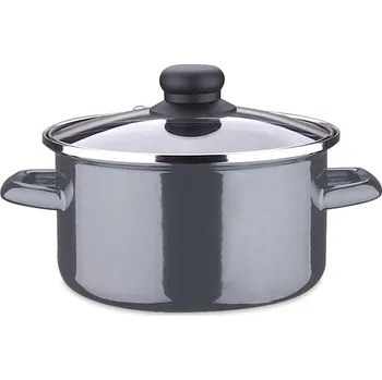 Hrnec Smalcovaný hrnec + poklice 14 cm ČERNÝ | 120214